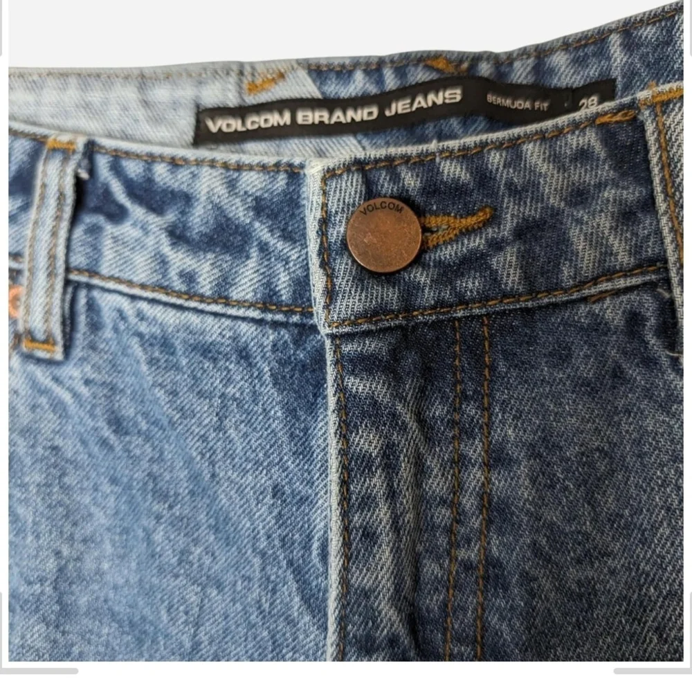 Pre-owned Bermuda Volcom Women Ripped Blue Jean Shorts